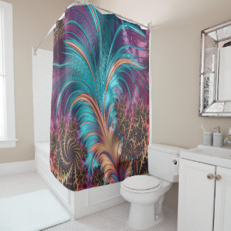 Ruffle A Few Feathers Abstract Fractal Art Shower Curtain