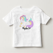 Ruffle bottom Unicorn & stars print toddler tshirt