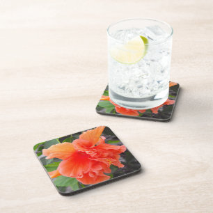 Ruffled Orange Flower Coaster