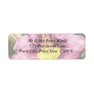 Ruffled Pink Daylily Return Address Label