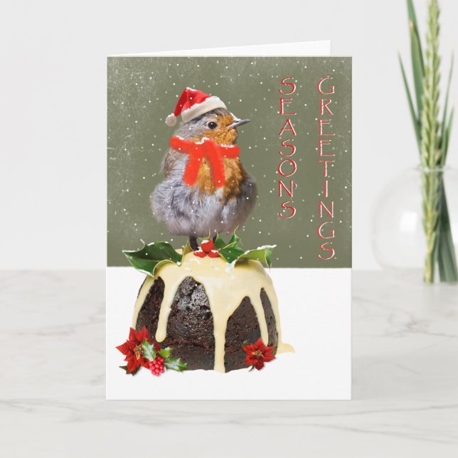 Ruffled Robin Christmas Card (blank text) (Front)