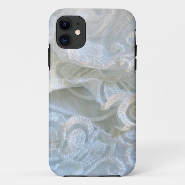 Ruffled White Lace Case-Mate iPhone Case (Back)