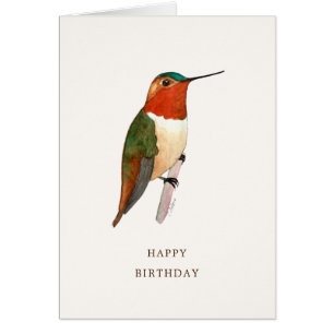 Rufous Hummingbird Birthday Card