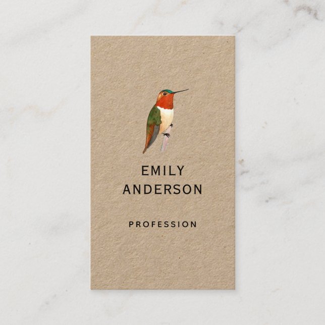Rufous Hummingbird Business Card (Front)
