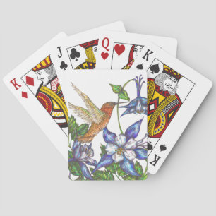 Rufous Hummingbird & Columbine Playing Cards