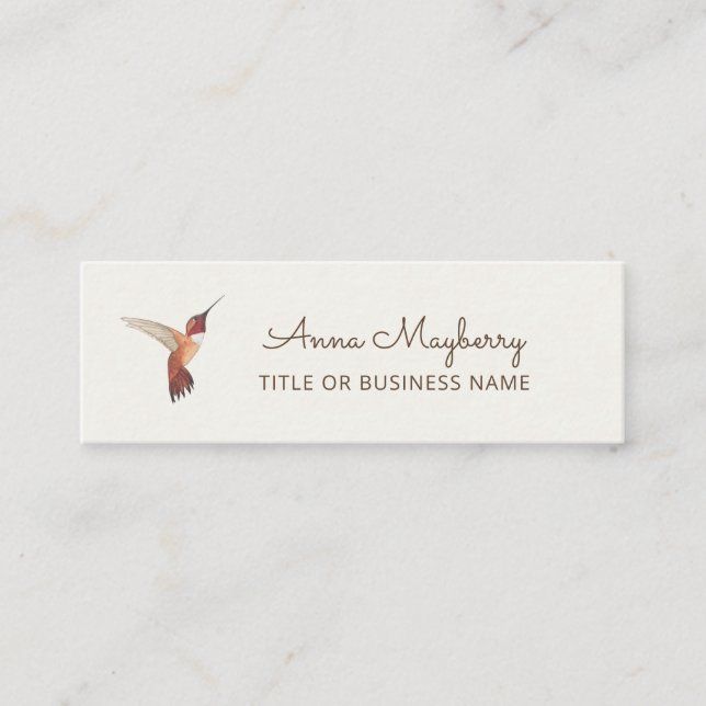 Rufous Hummingbird Mini Business Card (Front)