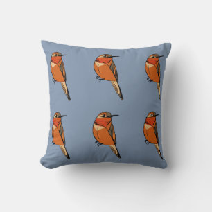 Rufous Hummingbird Polka Dot Throw Pillow