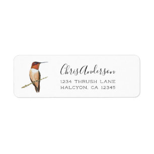 Rufous Hummingbird Return Address Label
