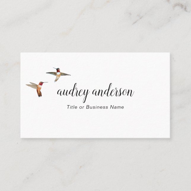 Rufous Hummingbirds Business Card (Front)