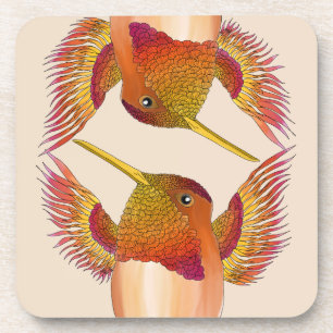 Rufous Hummingbirds on a Coaster Set