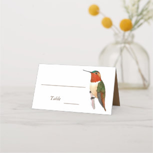 Rufous Hummingbirds Wedding Place Card