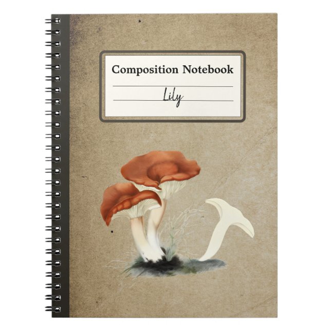 Rufous Milkcap Mushroom Personalised Composition Notebook (Front)