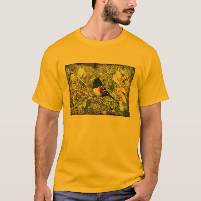 Rufous Sided Towhee Sparrow T-Shirt (Front)