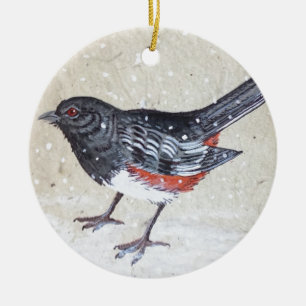 Rufus Sided Towhee Ceramic Ornament