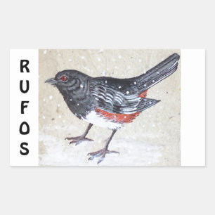 Rufus Sided Towhee Rectangular Sticker