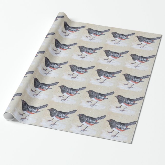 Rufus Sided Towhee Wrapping Paper (Unrolled)