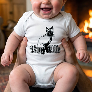 Rug Life - Funny Gangster Cat Parody Humour Baby Bodysuit