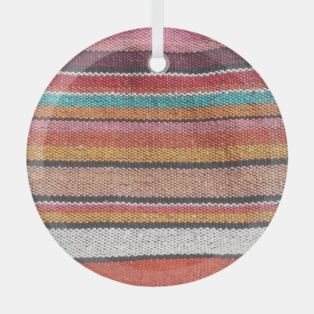 Rug Richness: Mexican Peruvian Textures Glass Tree Decoration (Front)