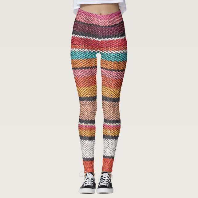 Rug Richness: Mexican Peruvian Textures Leggings (Front)