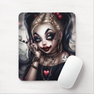 Rug Sourie Woman with Clown Makeup 10 Mouse Pad