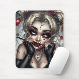 Rug Sourie Woman with Clown Makeup 12 Mouse Pad