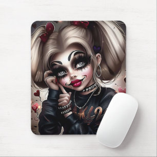 Rug Sourie Woman with Clown Makeup 3 Mouse Pad