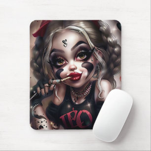 Rug Sourie Woman with Clown Makeup 8 Mouse Pad