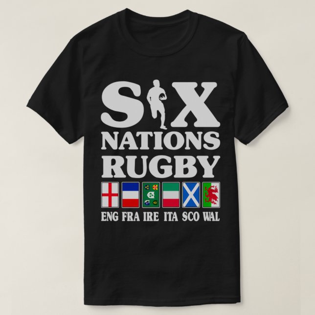 Rugby 6 Nations England France Ireland Italy Scotl T-Shirt (Design Front)
