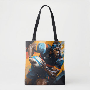 Rugby Action Sport Painting Abstract Art Decor Tote Bag