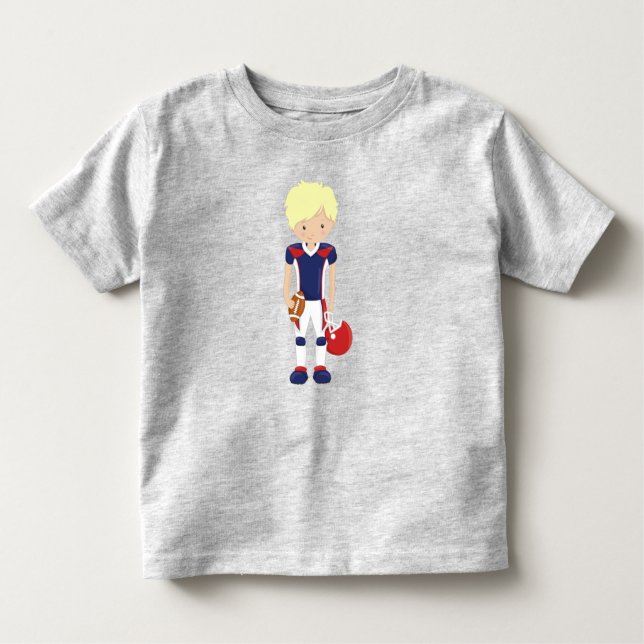 Rugby, American Football, Cute Boy, Blonde Hair Toddler T-Shirt (Front)
