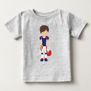 Rugby, American Football, Cute Boy, Brown Hair Baby T-Shirt