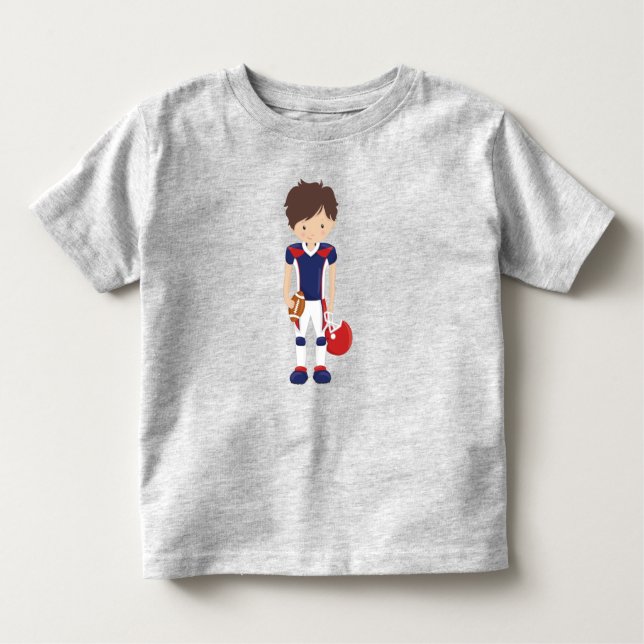 Rugby, American Football, Cute Boy, Brown Hair Toddler T-Shirt (Front)