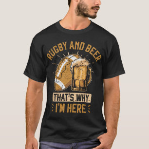 Rugby and Beer Team Funny Rugby Player T-Shirt