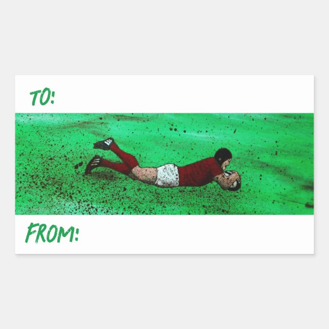 Rugby art gift stickers (Front)