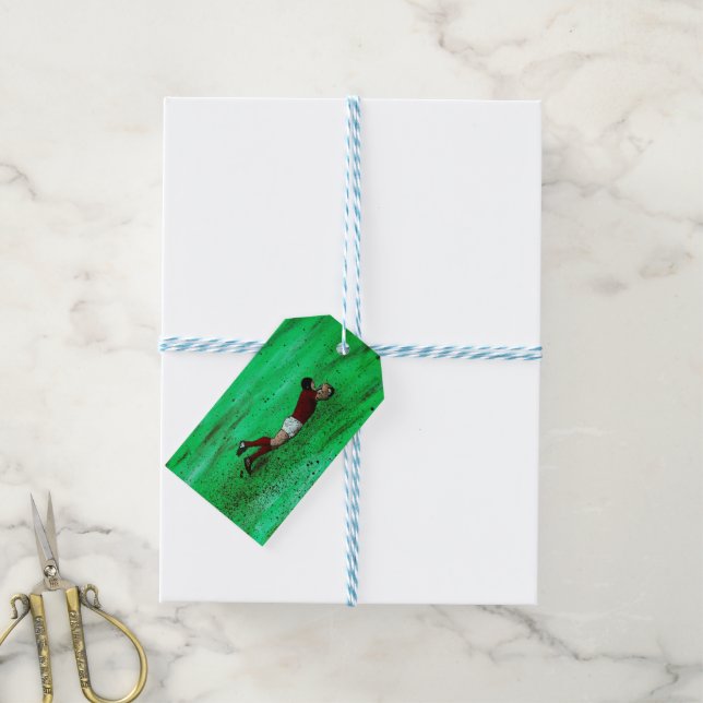 Rugby Art Gift Tag (With Twine)