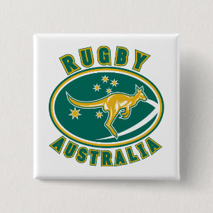 rugby australia kangaroo wallaby aussie 15 cm square badge