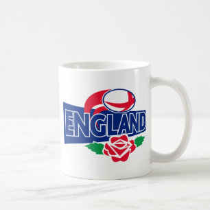 rugby ball england english rose coffee mug