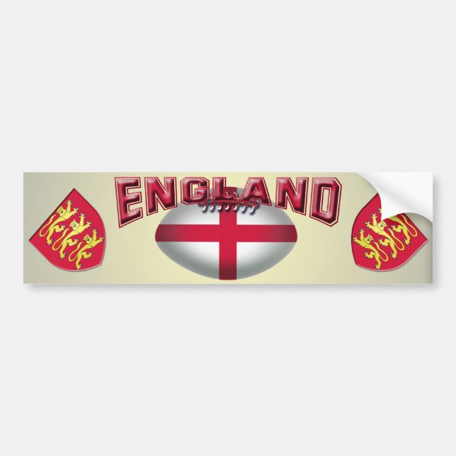 Rugby Ball Flag of England Bumper Sticker (Front)