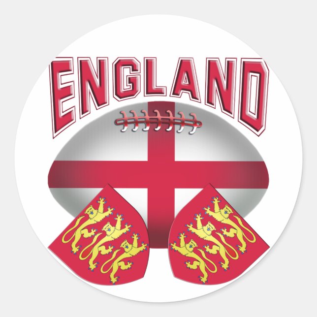 Rugby Ball Flag of England Classic Round Sticker (Front)