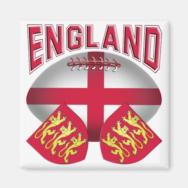 Rugby Ball Flag of England Magnet (Front)