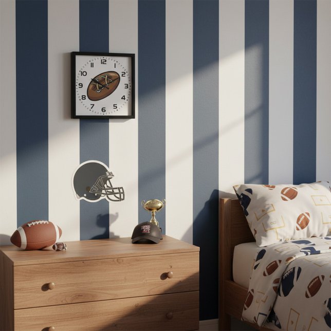 Rugby Ball Fun Sports Graphic Large Clock (Creator Uploaded)