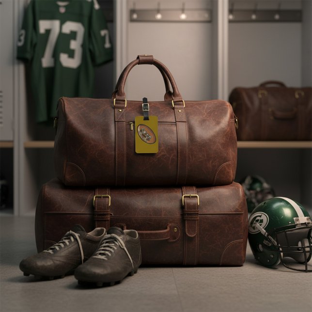 Rugby Ball Fun Sports Graphic Luggage Tag (Creator Uploaded)