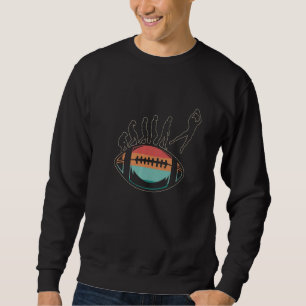 Rugby Ball Sport Player Retro Evolution Rugby Team Sweatshirt
