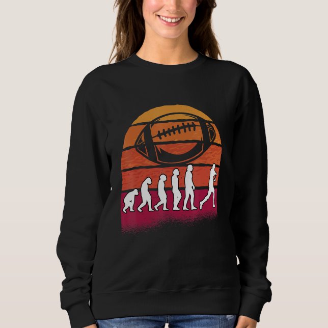 Rugby Ball Sport Player Retro Evolution Rugby Team Sweatshirt (Front)