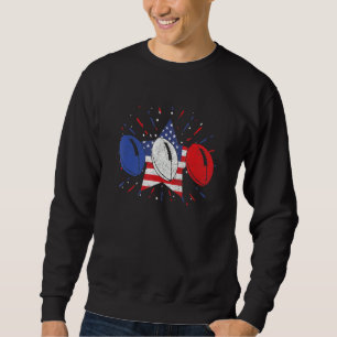 Rugby Balls US American Flag  American Football Sweatshirt