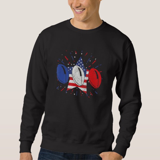 Rugby Balls US American Flag  American Football Sweatshirt (Front)