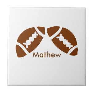 Rugby baseball sports add name boys kids men gifts ceramic tile