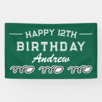 Rugby Birthday party banner for kid's celebration