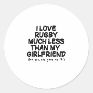 Rugby Boyfriend cool birthday Gift Idea For bf Classic Round Sticker