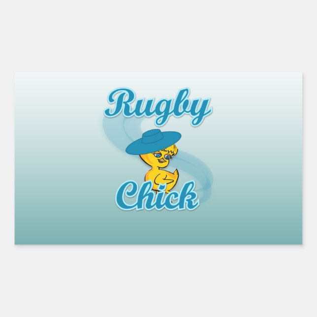 Rugby Chick #3 Rectangular Sticker (Front)